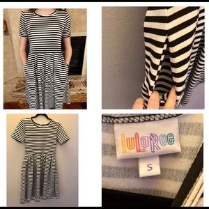 LulaRoe B&w striped dress